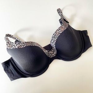 NWOT Victoria’s Secret 38C Black Leopard Print Lined Demi Bra